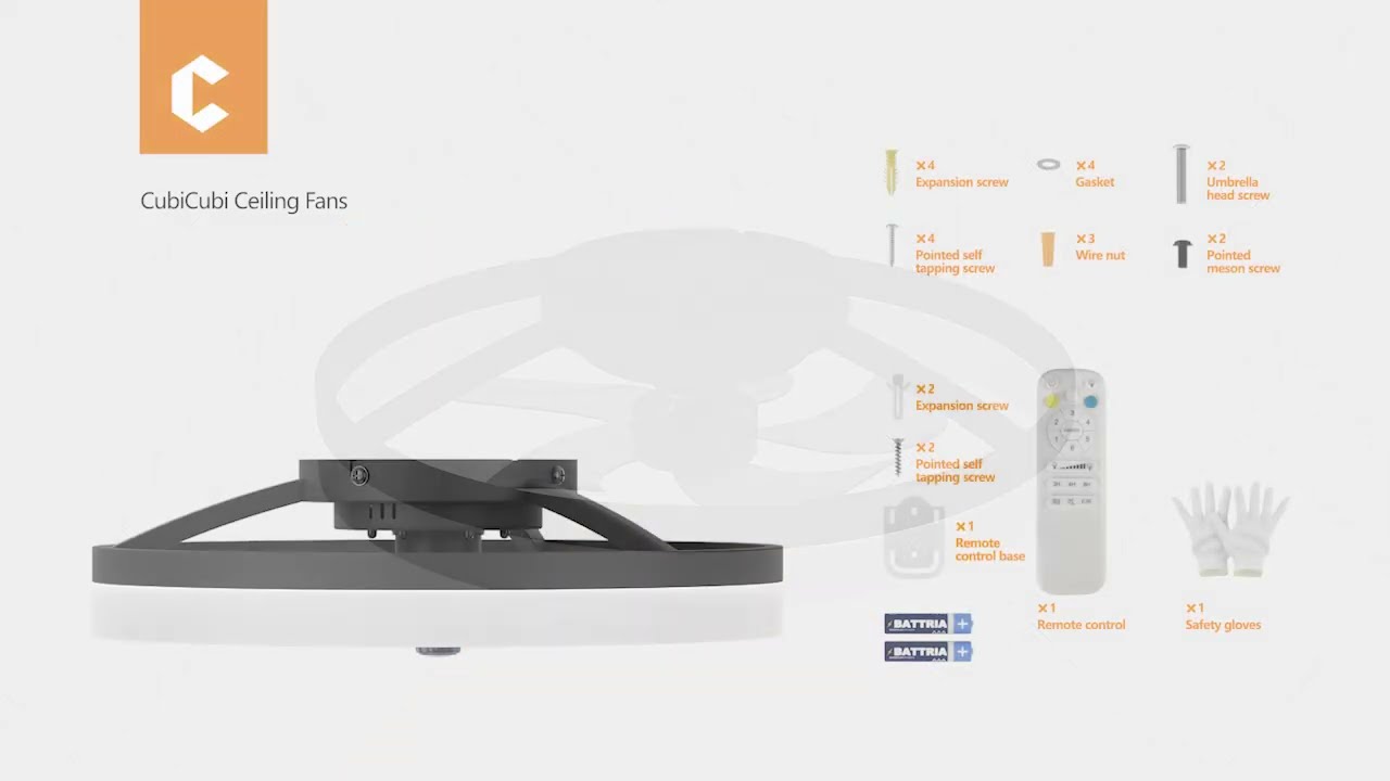 Cubicubi Contemporary Single Circle Illuminated Ceiling Fans for Bedroom   Installation Video