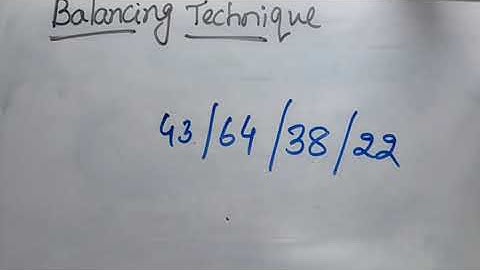 Balancing Technique in Vedic Math