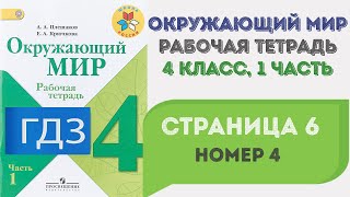 Окружающий мир. Рабочая тетрадь 4 класс 1 часть. ГДЗ стр. 6 №4