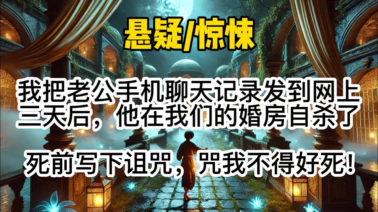 我把老公手机聊天记录发到网上，三天后，他在我们的婚房自杀了，死前写下诅咒，咒我不得好死…#懸疑 #惊悚 #一口氣看完