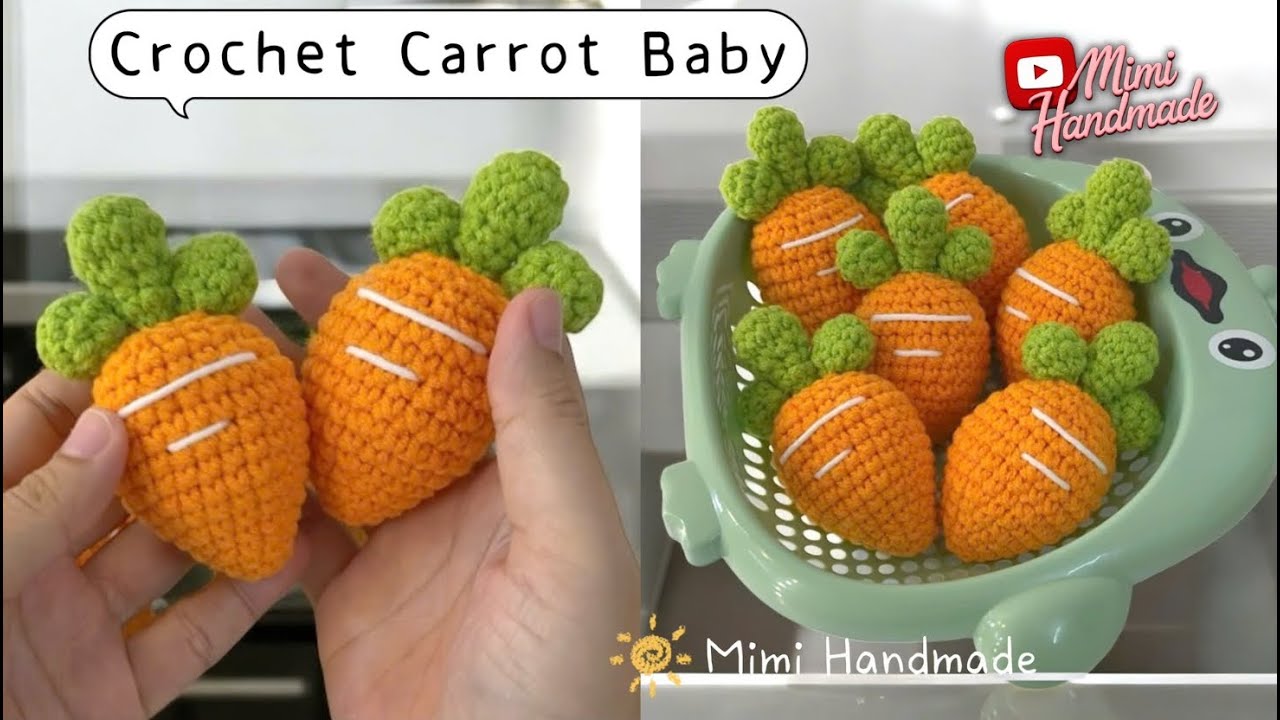 Móc Cà Rốt Baby Nhỏ Xinh 🥕 Crochet Carrot Baby Keychain ⭐️ Crochet idea, handmade gifts