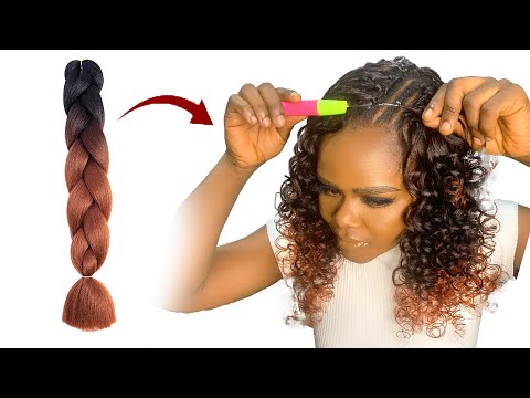 NO CORNROW! NO LEAVE OUT! Easy Crochet Hairstyle Using Braid Extension 