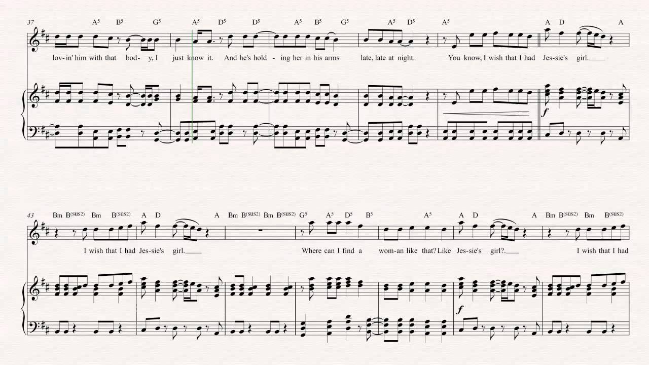 Trumpet Jessie's Girl Rick Springfield Sheet Music, Chords, & Vocals YouTube