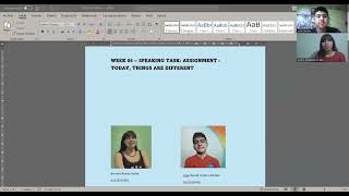 (AC-S05) WEEK 5 - SPEAKING TASK : Assignment -today , things are different