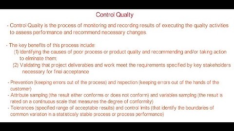 62. PMP tutorial | control Quality process overview
