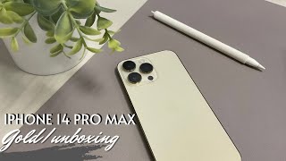 iPhone 14 Pro Space Gold aesthetic unboxing | Setup | Accessories screenshot 1
