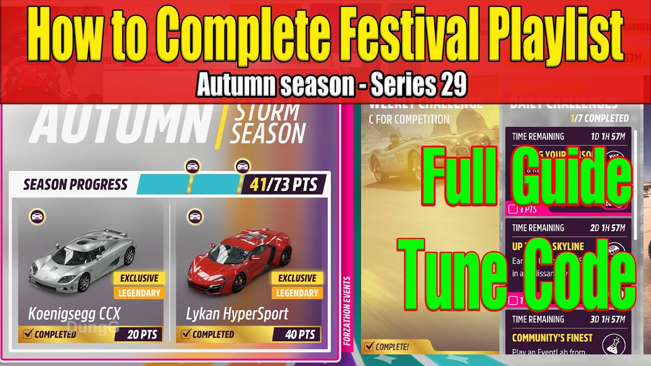 Forza Horizon 5 How to Complete Festival Playlist Autumn Season