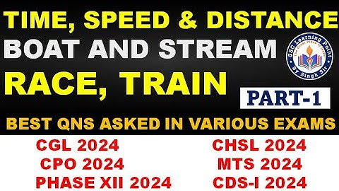 Time Speed and Distance (Part-1) Best Questions Asked by SSC In 2024 || #SSCGL #SSCCHSL #CPO