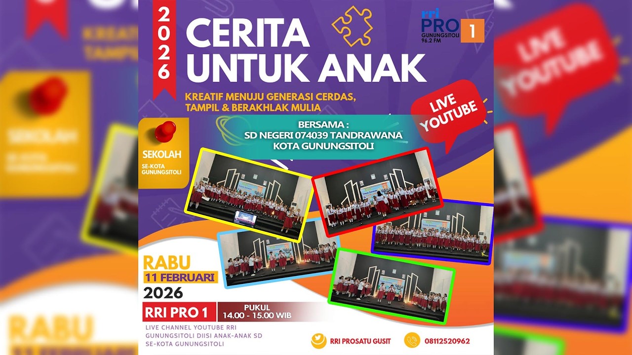 🔴 Live ! Cerita Untuk Anak Bersama SD Negeri 074039 Tandrawana