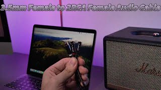 J&D 1/8 inch Female to 2 RCA Female Stereo Audio Cable
