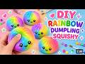 DIY rainbow dumpling squishy 🌈 | How to make dumpling squishy | balloon craft idea