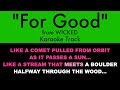 For good from wicked  duet karaoke track with lyrics on screen