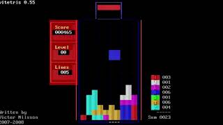 Playing Vitetris on FreeDOS (no Music, no Talking) | Playing Tetris on DOS #3