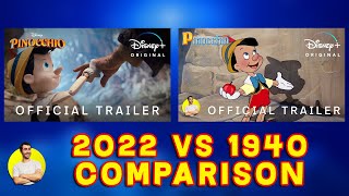 Pinocchio Trailer 2 Comparison (2022 vs 1940) Shot For Shot