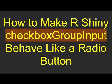 How to Make R Shiny checkboxGroupInput Behave Like a Radio Button