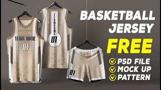 Free Basketball Jersey Mockup & Pattern Design Psd & Tif Download