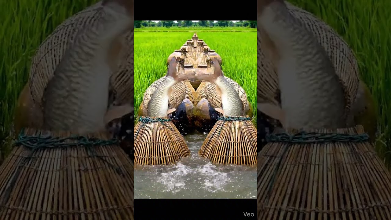 Big Fish Jump Into Bamboo Clay Pot Traps | Traditional Village Fishing 8K 🐟🌾