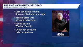 Missing Sacramento woman found dead in Washoe County, Nevada, police say