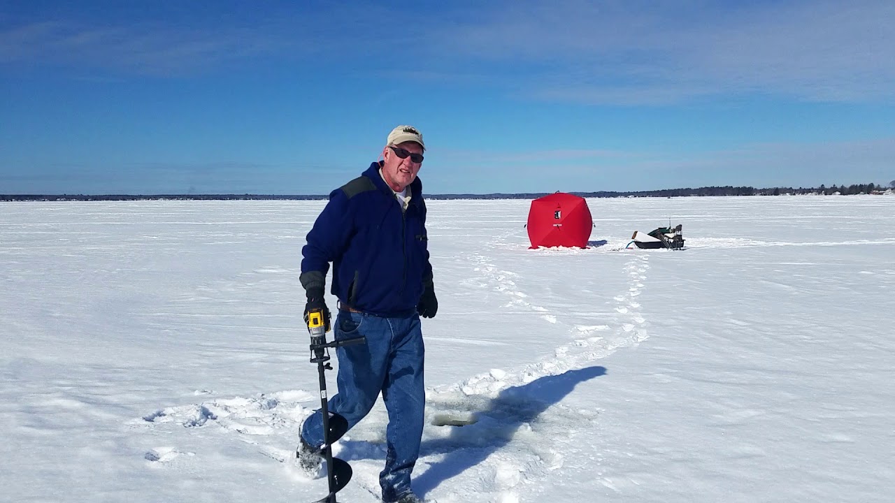 Dewalt Brushless Hammer Drill plus Lazer 8" Auger vs. 15" of Ice YouTube