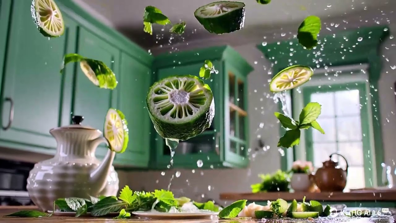 Cinematic Cucumber Splash – Hyper-Realistic Fresh Kitchen Scene