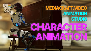 MediaCraft: FEMALE ROBOT PLAYING PIANO ANIMATION SEQUENCE