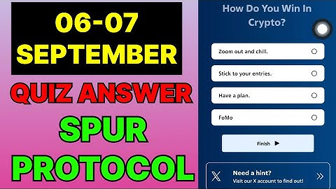 Spur Protocol Quiz Today 06 September I Spur Protocol Quiz Answer | Spur Protocol Daily Quiz Today |