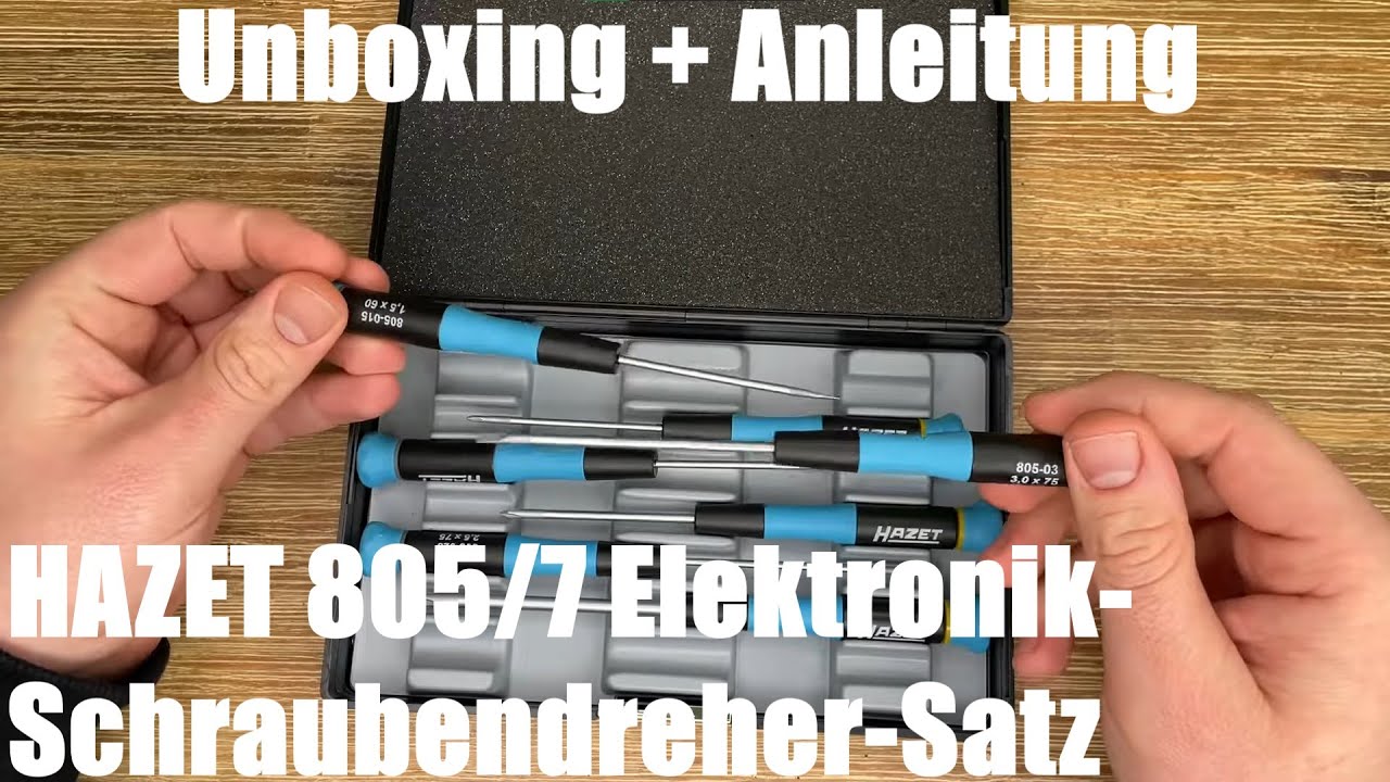 HAZET 805/7 Electronic Screwdriver Set Unboxing and Instructions 