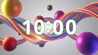 10 Minute Timer 3D Rainbow Flow & Glossy Spheres + Soft Bell Colorful, Playful, Energetic, No Music screenshot 3