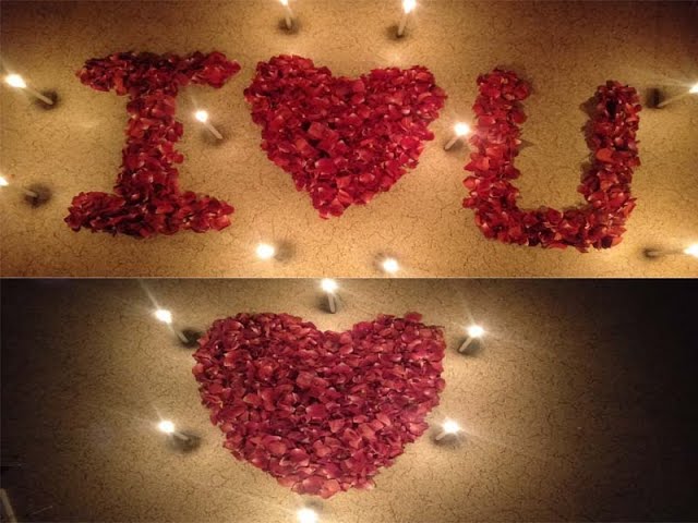 Rose petals Decoration Ideas For Valentine's Day, Romantic Room Decoration  Ideas