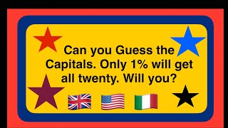 Guess The 20 Capital Cities Of The World. Only 1% Can Do This. Syoutu.be83Proysee9M