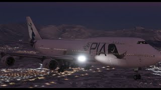 Snow Landing in Naples! | PIA Boeing 747 Flight Simulation in Very Cold Evening | Capt. Stunn