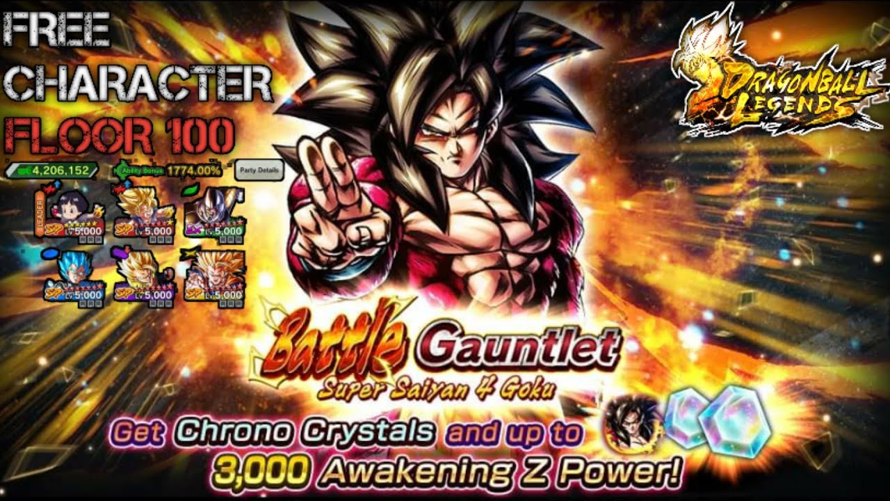 SUPER SAIYAN 4 GOKU BATTLE GAUNTLET 100 F2P Dragon Ball Legends