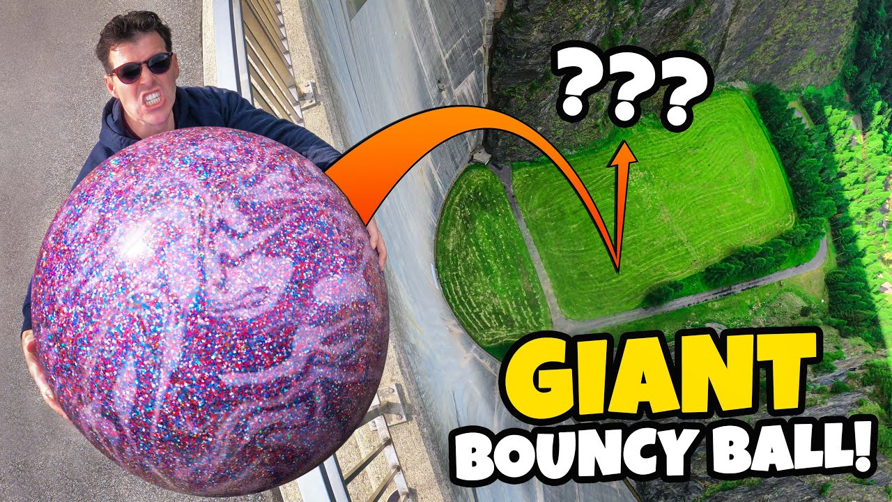 GIANT BOUNCY BALL Drop from 165m Dam