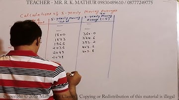 Construct 5 yearly moving averages sums 05 | Time series | Statistics | Mathematics | Mathur Sir