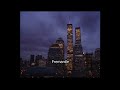 Manhattan aerial footage  new york  twin towers  night time  2000