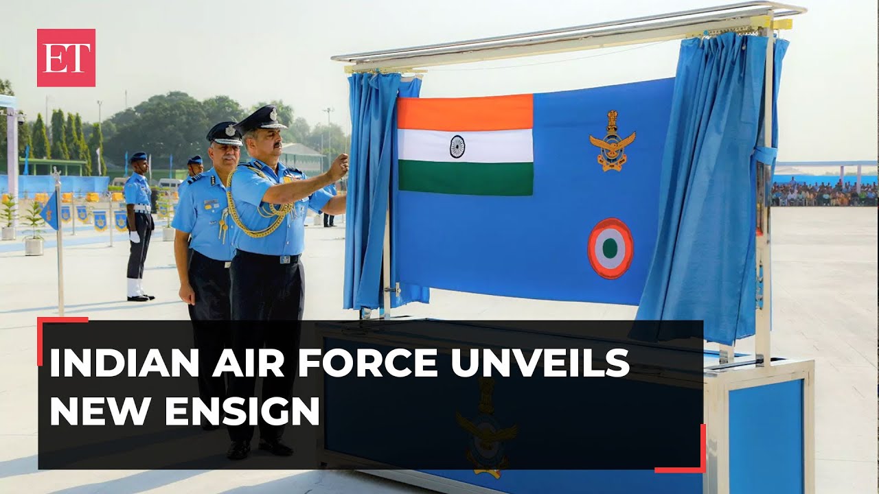 IAF unveils new ensign after 72 years on Air Force Day - YouTube