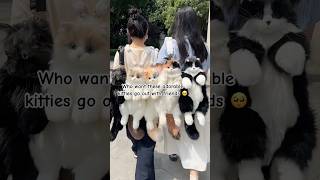 You really need this cute realistic cat backpack🥺#chongker #catbag #catlovers #notacatbackpack