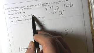 Sample Higher Tier Calc Q13   Direct Proportion at A Grade