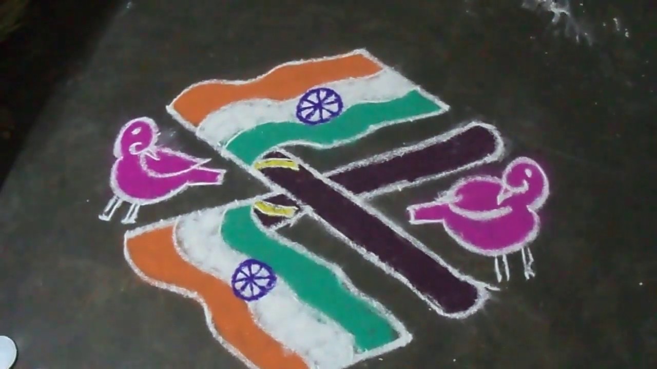 simple kolamdaily kolameasy kolam10x4 dots flag kolam YouTube