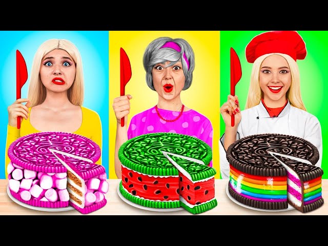 Me vs Grandma Cooking Challenge | Cake Decorating Cooking Hacks by YUMMY JELLY class=