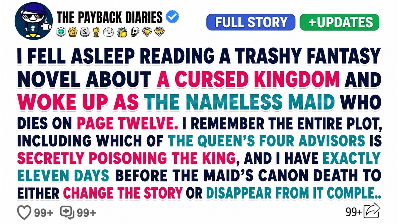 I woke up in a body that wasn't mine, in a stone room that smelled like tallow candles, and the first thought I had was a page number. Page twelve. That's where Ivy dies in The Thornwaite Curse, a...