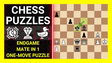 Chess Puzzles to Practice. Themes: Endgame, Mate in 1, One-move puzzle. Learn Chess