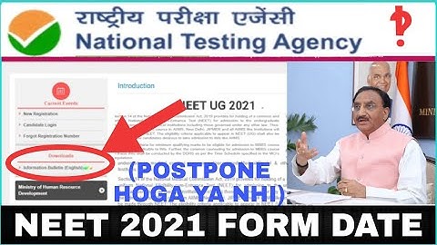 NEET 2021 LATEST NEWS😱| NEET 2021 APPLICATION FORM FILLING DATE?| WILL NEET 2021 EXAM BE POSTPONED?