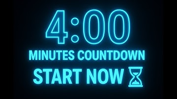 4 Minute Countdown Timer ⏳ | Beep Alarm at End | Perfect for Focus & Breaks