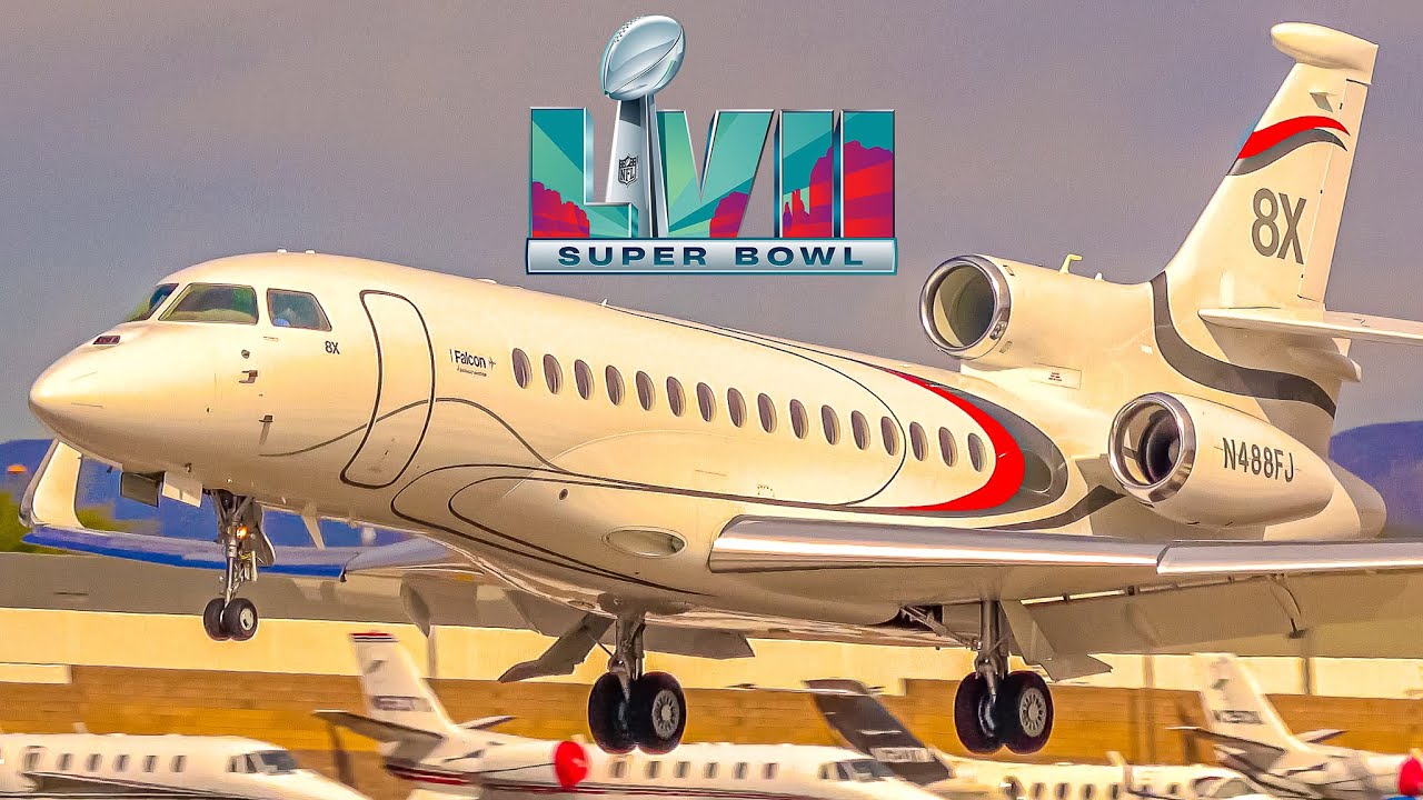 (4K) Super Bowl Private Jet Traffic | Plane Spotting Scottsdale (KSDL)