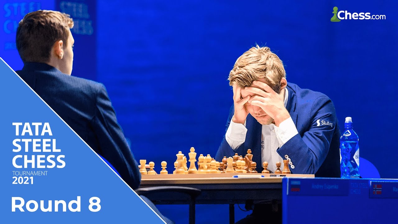 SZACHY 292# Magnus Carlsen - Firouzja Alireza, TATA STEEL 2021, debiut  szachowy gambit hetmański 