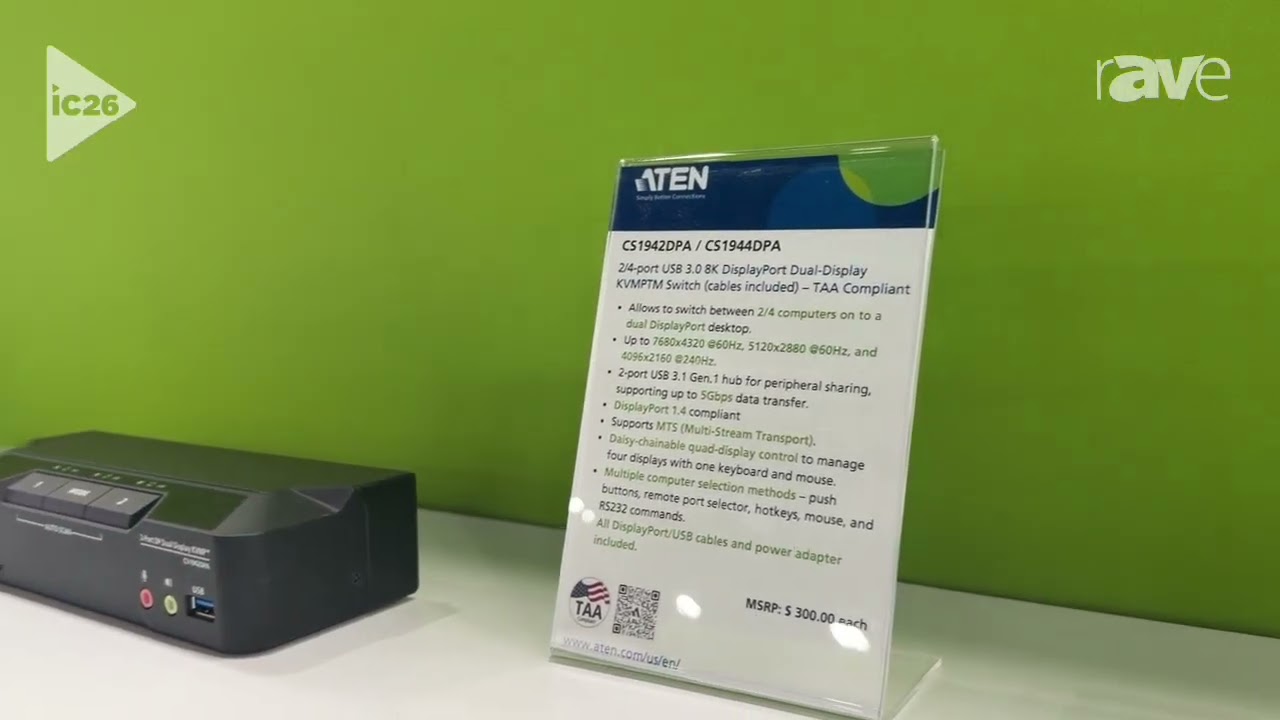 InfoComm 2026: ATEN Showcases CS1942DPA/CS1944DPA 8K DisplayPort KVMP Switches