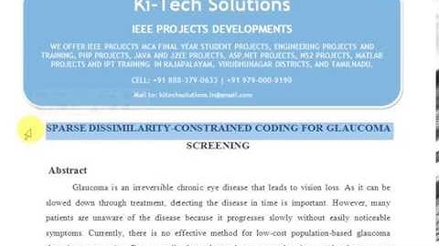SPARSE DISSIMILARITY CONSTRAINED CODING FOR GLAUCOMA SCREENING