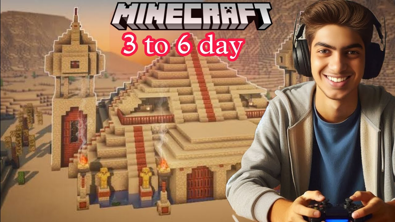 i built the biggest pyramid in minecraft day 3 of 100 day - YouTube
