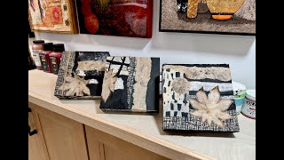 Mix Media Collage Black and Tan  #gelliarts #collage #mixmediaart